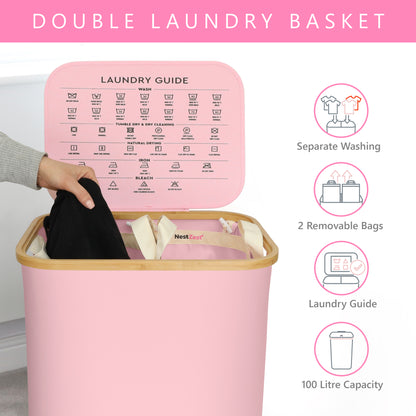 Double Laundry Basket | PINK