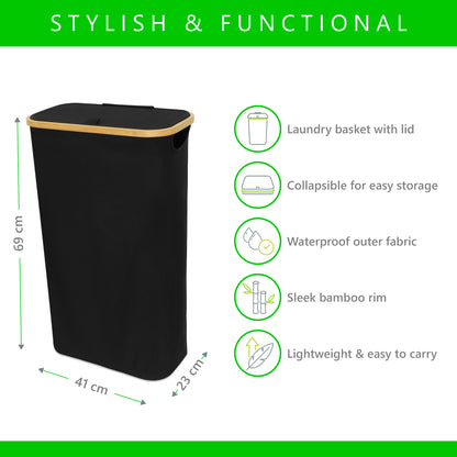 Slim Laundry Basket | BLACK