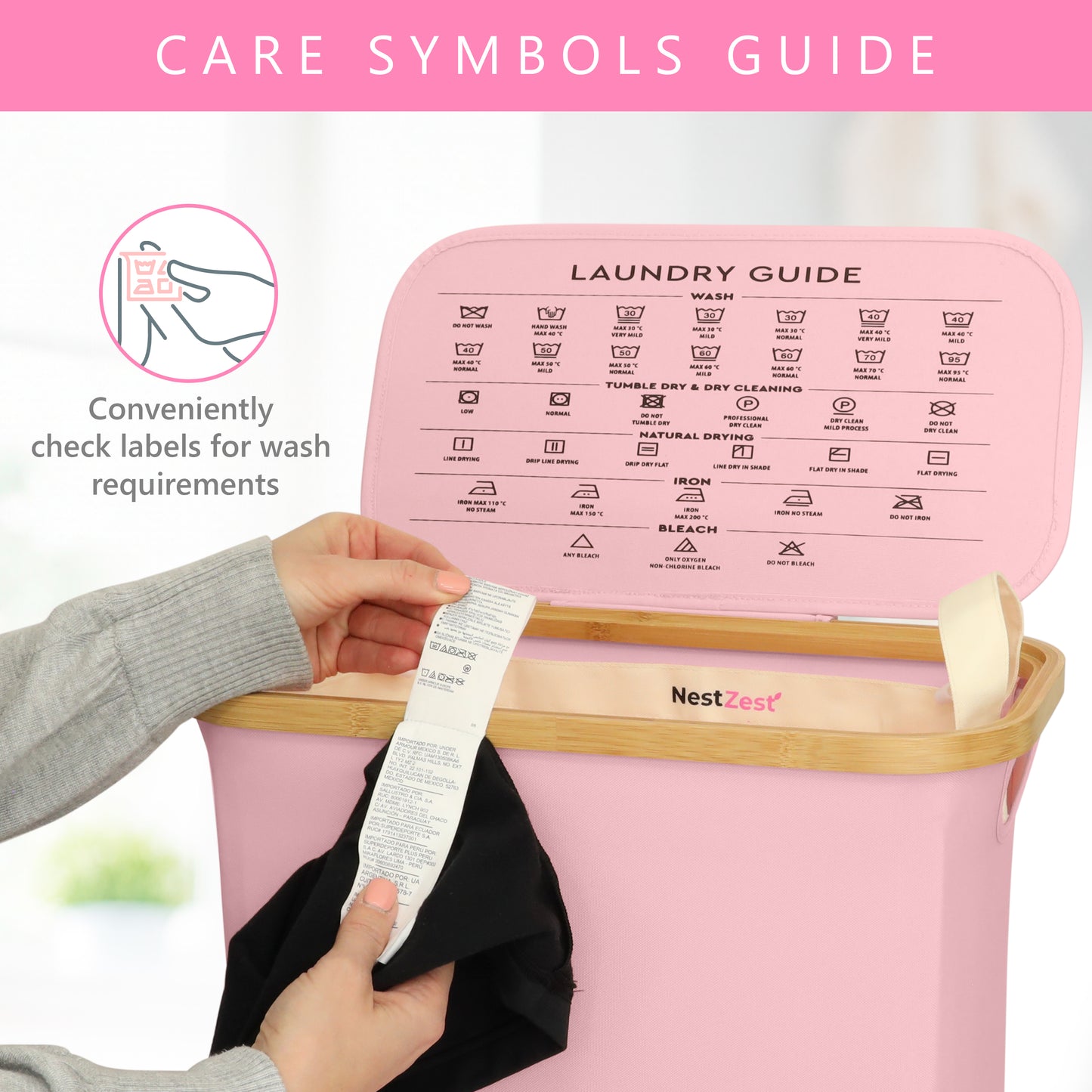 Slim Laundry Basket | PINK