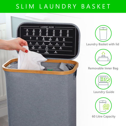 Slim Laundry Basket | GREY