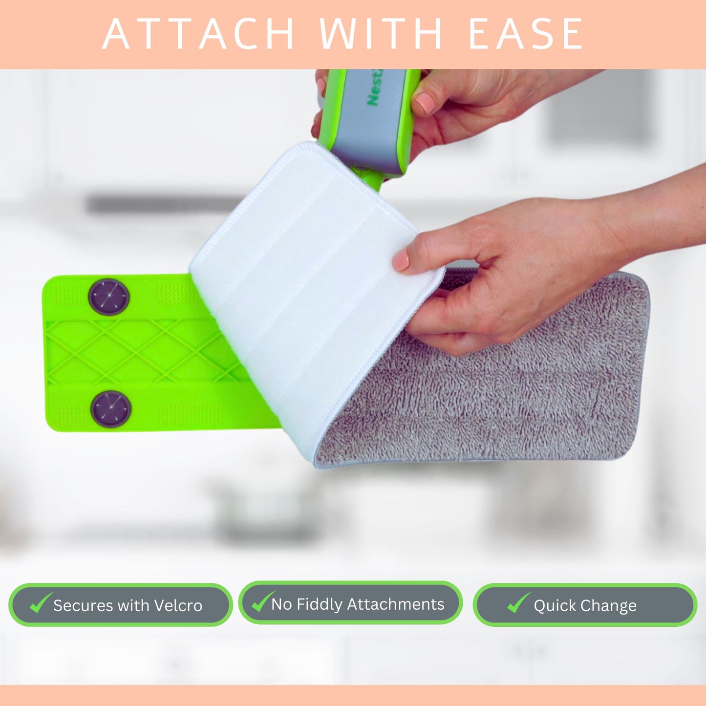 Nest Zest Spray Mop Replacement Microfibre Pads 2 PACK.